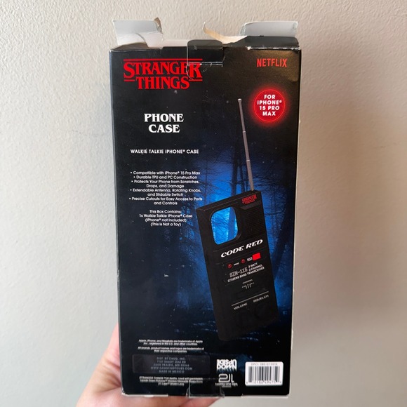 Stranger Things iPhone 15 Pro Max Walkie Talkie Phone Case Code Red Netflix - Picture 2 of 6